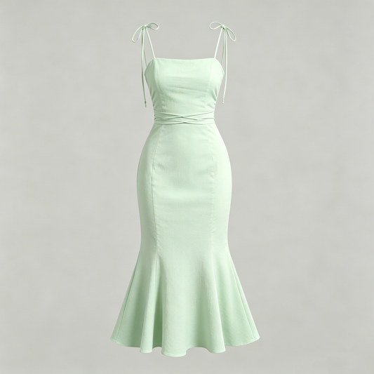 Mint Green Tie-Strap Mermaid Dress